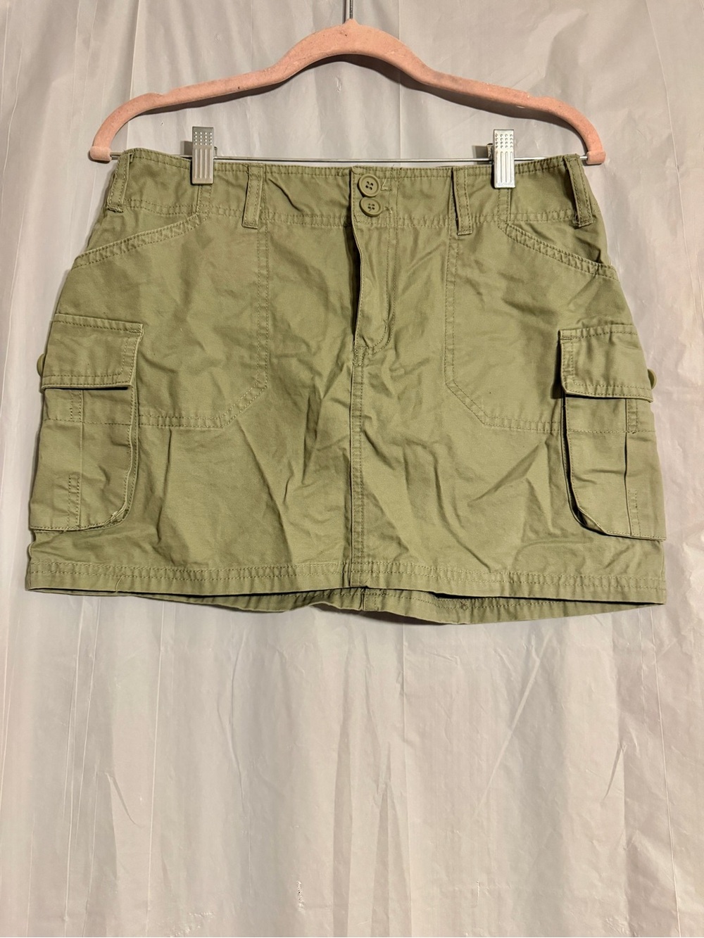 Cali 1850 Los Angeles Cargo Mini Skirt Women’s L Olive Green Y2K Utility
